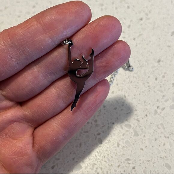 Stainless Steel gymnast Dancer Themed Pendant Necklace - Picture 3 of 8